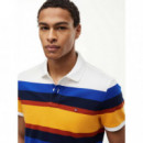 Varied Roadmap Stripe Reg Polo Blue Stri  TOMMY HILFIGER