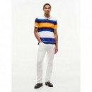 Varied Roadmap Stripe Reg Polo Blue Stri  TOMMY HILFIGER