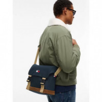 Tjm Colorblock Utility Messenger Dark Bl  TOMMY HILFIGER