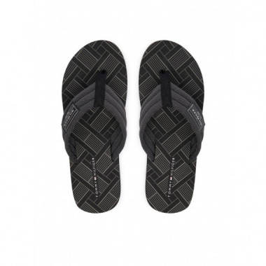 Flag Patch Beach Sandal Black  TOMMY HILFIGER