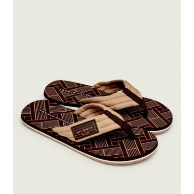 Flag Patch Beach Sandal Cocoa  TOMMY HILFIGER