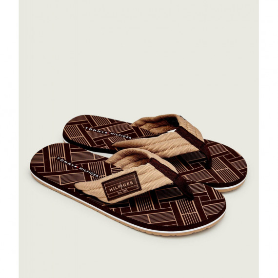 Flag Patch Beach Sandal Cocoa  TOMMY HILFIGER