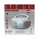 SAMI Radio CD Portatil Boombox RS-12213 Bluetooth,usb con Mando Plata