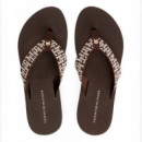 Chanclas con tira trenzada y monograma TH