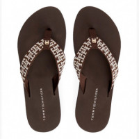 Chanclas con Tira Trenzada y Monograma Th  TOMMY HILFIGER
