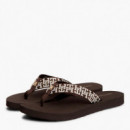 Chanclas con tira trenzada y monograma TH