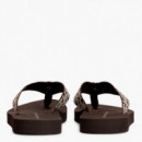 Chanclas con tira trenzada y monograma TH