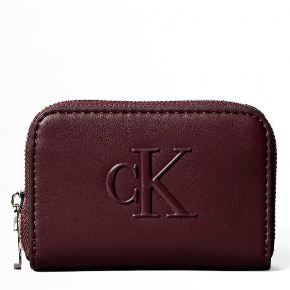 Cartera con cremallera en el contorno y monograma