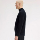 Jersey Waffle Stitch Half Zip Jumper  FRED PERRY