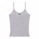 Camiseta de tirantes de punto jersey de corte ajustado con insignia