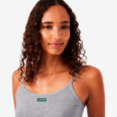 Camiseta de tirantes de punto jersey de corte ajustado con insignia
