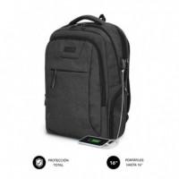 SUBBLIM Mochila Air Padding Backpack 6 Gris Oscuro Puerto USB
