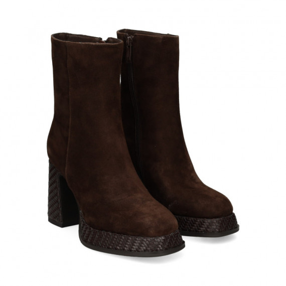 BOTIN TACON PLAT TRENZADO ANTE MOKA