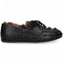 MOCASIN TACHAS PELO INTERIOR NEGRO