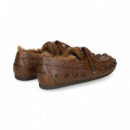 MOCASIN TACHAS PELO INTERIOR MARRON