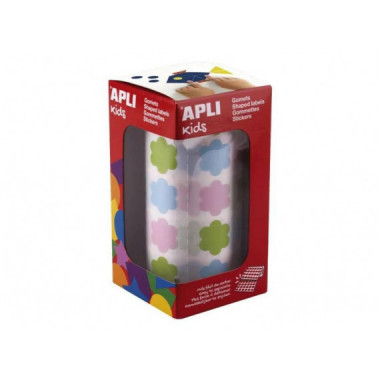 Gomets Apli Flores 20x18 mm Multicolor Rollo 900 Unidades