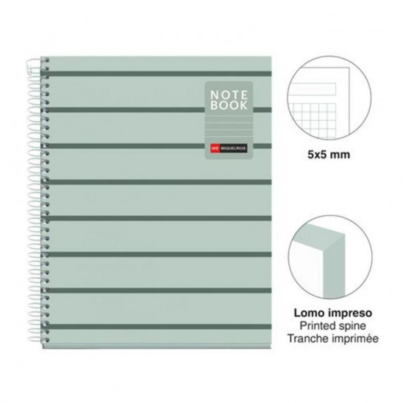 Bloc A5 80 Hojas Cuadrícula 5x5 90g Between The Lines Musgo