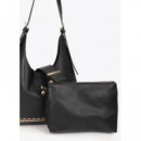 Bolso shopper negro con ojales de Lola Casademunt