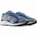 Playeras NEW BALANCE 408 Jr Azul Gris Blanco