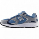 Playeras NEW BALANCE 408 Jr Azul Gris Blanco