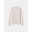 LS TEXTURED COTTON CREWNK SWEATE SNOW HE
