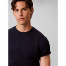 SS SLIM MICRO WAFFLE CREWNK TEE DARK SAP