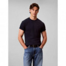 SS SLIM MICRO WAFFLE CREWNK TEE DARK SAP