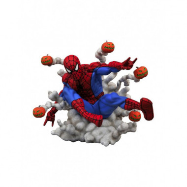 Figura Spiderman con bombas de calabaza Marvel Gallery