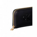 BOLD CK MEDIUM ZIP AROUND BLACK