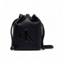 BOLD CK MINI BUCKET CROSSBODY BLACK