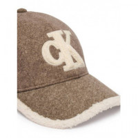 Felt/ Sherpa Cap W/ Chenille Log Demitas  CALVIN KLEIN