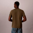 Camiseta de punto de ante con insignia