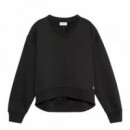 Sudadera de Felpa de Algodón con Cuello de Pico  CALVIN KLEIN