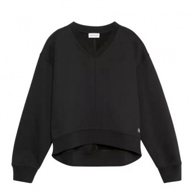 Sudadera de Felpa de Algod&oacute;n con Cuello de Pico  CALVIN KLEIN