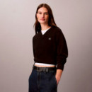 Sudadera de Felpa de Algodón con Cuello de Pico  CALVIN KLEIN