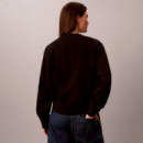 Sudadera de Felpa de Algodón con Cuello de Pico  CALVIN KLEIN