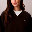 Sudadera de Felpa de Algodón con Cuello de Pico  CALVIN KLEIN