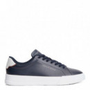 Zapatillas de Tenis con Talón a Contraste en Piel  TOMMY HILFIGER