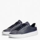 Zapatillas de Tenis con Talón a Contraste en Piel  TOMMY HILFIGER