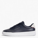Zapatillas de Tenis con Talón a Contraste en Piel  TOMMY HILFIGER