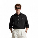 Camisa de Lino Polo Ralph Lauren Hombre Custom Fit Negra