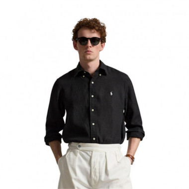 Camisa de Lino Polo Ralph Lauren Hombre Custom Fit Negra