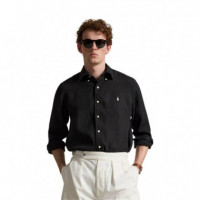 Camisa de Lino Polo RALPH LAUREN Hombre Custom Fit Negra