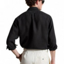 Camisa de Lino Polo Ralph Lauren Hombre Custom Fit Negra