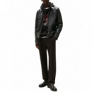 TOMMY HILFIGER - LEATHER CAFÉ RACER - BDS - F|MW0MW41961/BDS