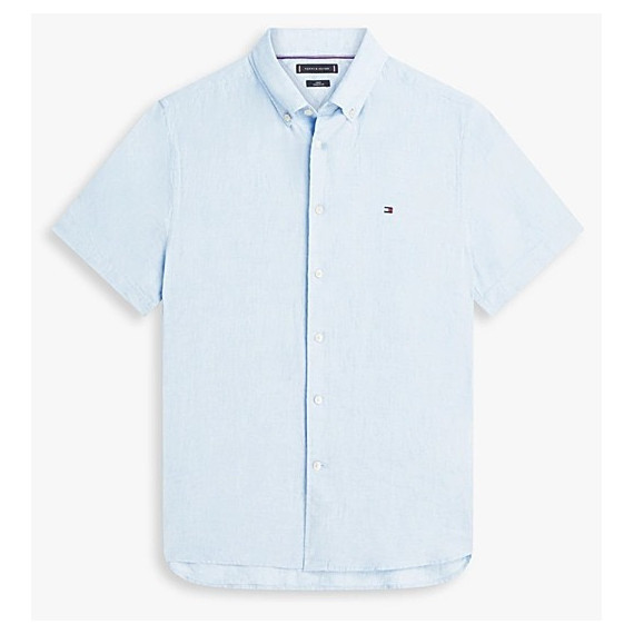 TOMMY HILFIGER - PIGMENT DYED LINEN RF SHIRT S/S - C1O - F|MW0MW41531/C1O