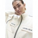 Sudadera Blanca Cuello Alto de LOLA CASADEMUNT