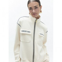 Sudadera Blanca Cuello Alto de LOLA CASADEMUNT