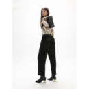 Pantalón Fit con Cinturilla a Contraste de LOLA CASADEMUNT