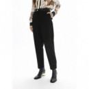 Pantalón Fit con Cinturilla a Contraste de LOLA CASADEMUNT